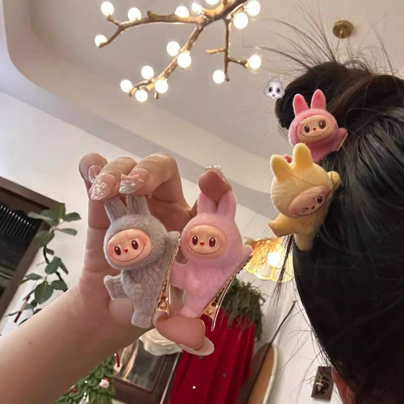 Lububu Rabu Kẹp Tóc Dopamine Kẹp Tóc Cô Gái Dễ Thương Trái Tim Bên Kẹp Nổ Kẹp Mỏ Vịt Kẹp Hoạt Hình Nữ Phụ Kiện Tóc