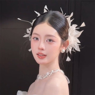 Mới Siêu Cổ Tích Lông Vũ Hoa Rừng Mũ Cưới Cô Dâu Kẹp Tóc