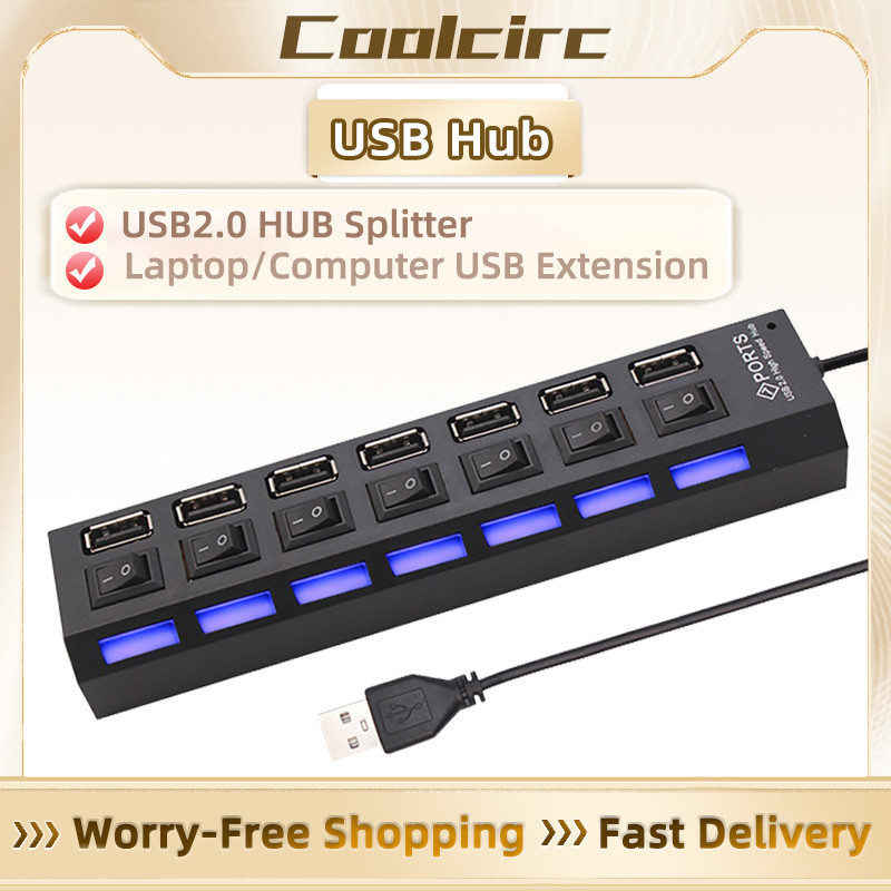 Hub USB 2.0 7 cổng với các công tắc riêng lẻ 1 đến 7 - Bộ mở rộng đa ...
