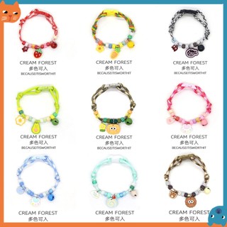 Vòng cổ chó mèo Vòng cổ chuông có thể điều chỉnh Vòng cổ dấu chân dễ thương Vòng cổ đầy màu sắc đơn giản