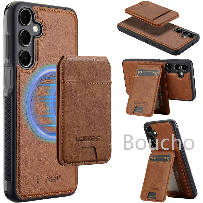 Ốp Điện Thoại Samsung Galaxy A16 A36 A56 A14 A34 A54 A15 A35 A55 A52s A53 4G 5G Da Chia Khe Cắm Thẻ Từ Tính Bao Da