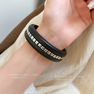Vòng tay gỗ bánh sandwich vuông phong cách Trung Quốc, dây đeo cổ tay thời trang cá tính, trang sức cao cấp mới
