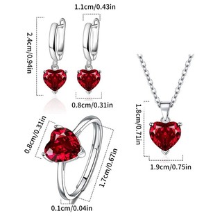 KRA Lãng Mạn Lấp Lánh Thiết Kế Trái Tim Bộ Sưu Tập Trang Sức Vòng Cổ Bông Tai Bộ Nhẫn
