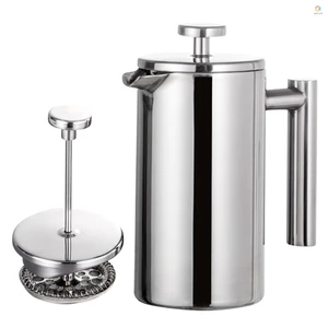 350ml / 800ml / 1000ml Máy pha cà phê kiểu Pháp Máy pha cà phê cách nhiệt hai tường bằng thép không gỉ