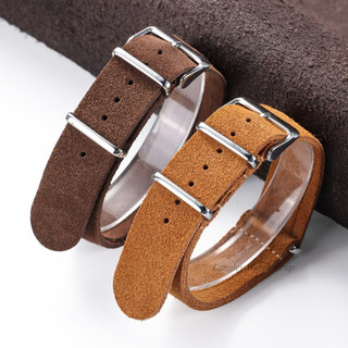 Cao Cấp Da Lộn Da Bò NATO Dây Đeo Đồng Hồ 20 Mm 22 Mm Zulu Da Thật Chính Hãng Đồng Hồ Vòng Tay Dây Đồng Hồ Cho SEIKO Diver Dành Cho Nữ Thạch Anh Cơ Cổ Tay Đồng Hồ