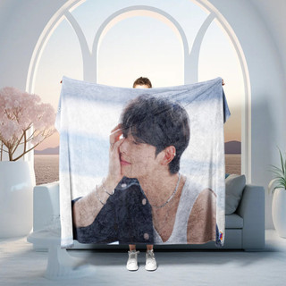 Chăn ngôi sao CHA EUN WOO Chăn Flannel in một mặt Chăn điều hòa không khí Hàng gia dụng
