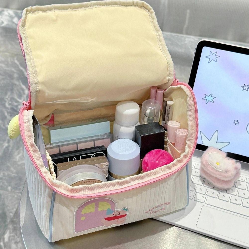 [Giá Tốt Nhất] Túi Trang Điểm NATURALHM, Túi Đựng Mỹ Phẩm Dung Tích Lớn Di Động, Túi Đựng Mỹ Phẩm Cầm Tay Cottage Đa Năng Du Lịch