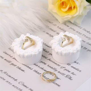 Giá đỡ nhẫn tròn hình hoa bằng thạch cao, giá đỡ trang sức, giá đỡ nhẫn trang trí, đạo cụ chụp ảnh 9BLH