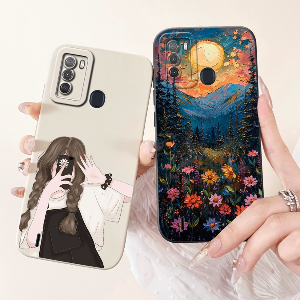 Ốp lưng ITEL S16 ITEL Vision 1 Pro Bao hoa thời trang sang trọng Kawaii Girl Vỏ điện thoại chống sốc hình mèo dễ thương