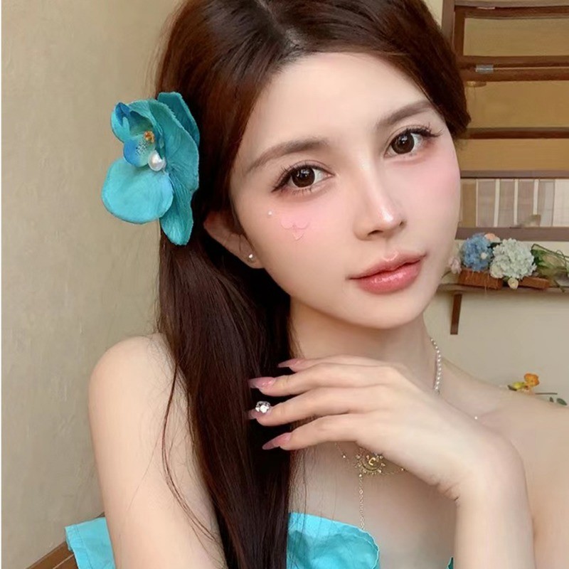 Thanh Lịch Bướm Phong Lan Ngọc Trai Kẹp Tóc Mềm Mại Thoải Mái Kẹp Tóc Cho Nữ Tươi Phong Cách Ngọt Ngào Ngày Lễ Mũ Hoa