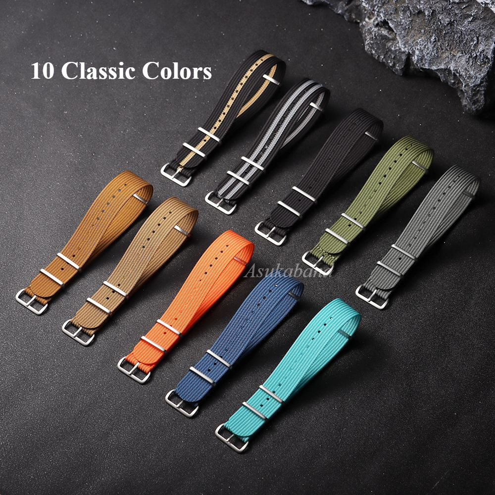 Militray Phong Cách NATO Nylon Dây Đeo Đồng Hồ Nhiều Màu Sắc Vải Dây Đeo Đồng Hồ Planet Series Dây Đeo Tay Thay Thế Nữ Đồng Hồ Phụ Kiện