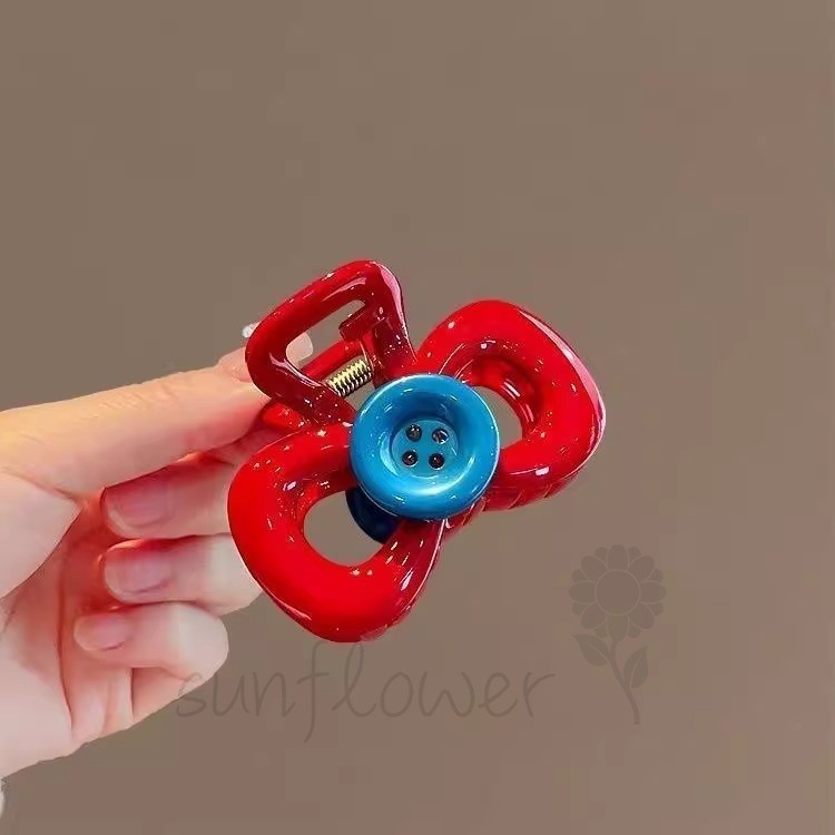 [Hướng Dương] Kẹp Hoạt Hình Màu Tương Contrast Kẹp Chó Con Rỗng - Phụ Kiện Tóc Dễ Thương