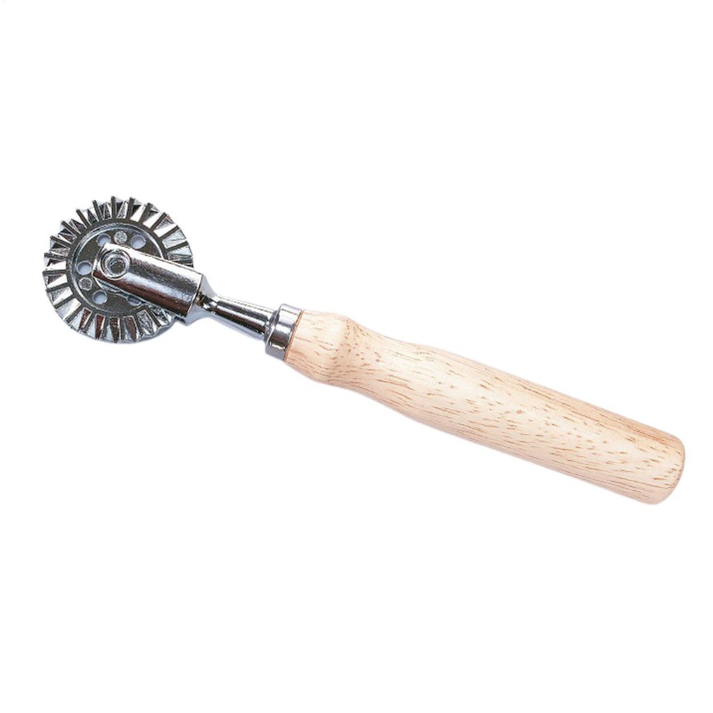 Pastry Wheel Decorator Pastry Cutter with Wooden Handle Groove Design Sturdy and Durable Ravioli Crimper Cutter gelhvn