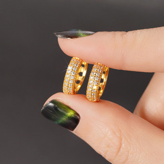 S925 Sterling Bạc Zircon Vòng Bông Tai Trang Sức Thời Trang Đơn Giản Quà Tặng Nữ