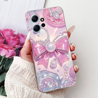 Dành Cho Xiaomi Redmi Note 12 4G Vỏ Hoa Cẩm Thạch Sang Trọng Bướm Silicon Mềm Mỏng TPU Dành Cho Xiomi Redmi Note12 4G Ốp Lưng