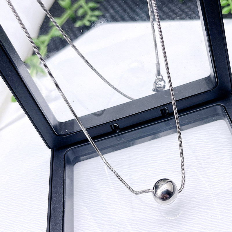 Dây chuyền hình tròn bằng xương rắn cao cấp, mặt dây chuyền thời trang đơn giản, đa năng cho nữ sinh, dây chuyền cổ choker bằng thép titan
