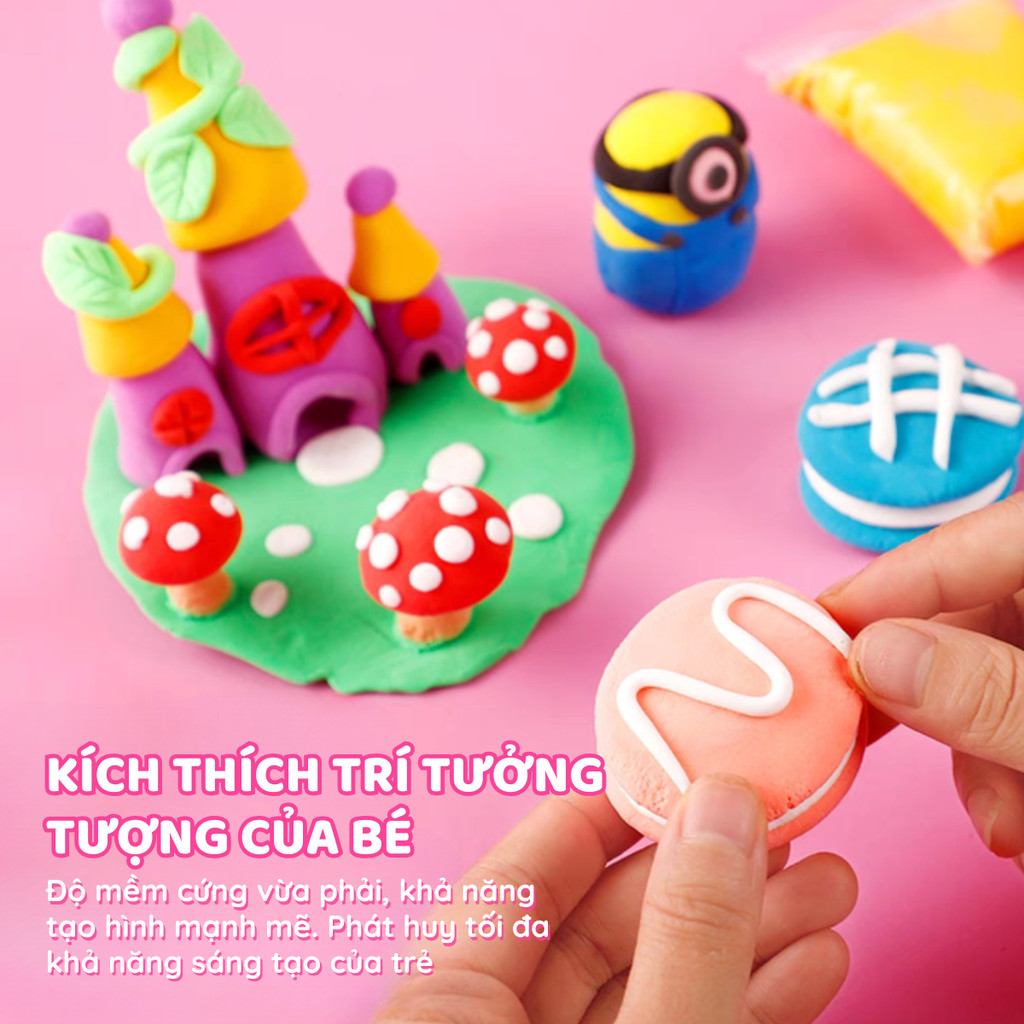 Combo 36 Màu Đất Sét Tự Khô Siêu Nhẹ - Đất Nặn An Toàn, Làm Butter Slime Và Đồ Chơi Giáo Dục Cho Bé