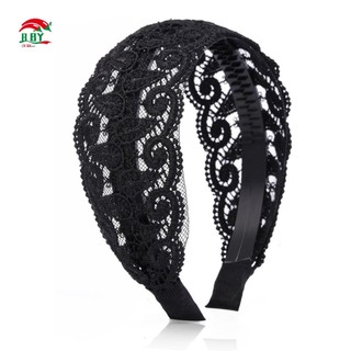 Băng đô nữ có răng chống trượt Mũ đội đầu tạo kiểu ren bên rộng