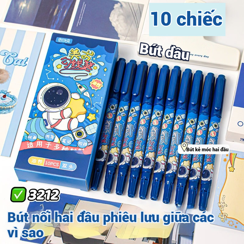 Bút Vẽ Tranh 2 Đầu Phi Hành Gia Mực Khô Nhanh, Chống Nước Dụng Cụ Mỹ Thuật Cho Học Sinh