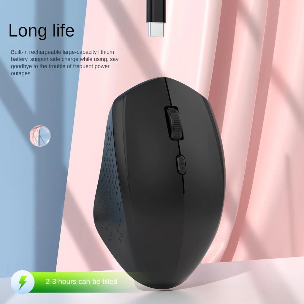 2025 Mới 2.4G Chuột Không Dây Chuột Bluetooth Chế Độ Kép Chuột Sạc Chuột Chơi Game 1600DPI Cho PC Laptop Phụ Kiện Máy Tính