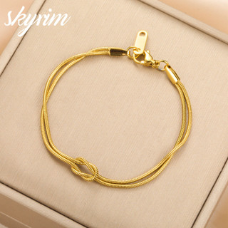 SKYRIM Thời Trang Mới Vàng Rắn Dây Xích Dainty Vòng Tay Không Gây Dị Ứng Bền Món Quà Trang Sức Cho Nam Nữ Không Tarnish