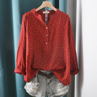 Áo sơ mi tay ngắn nữ chất lượng cao, hai lớp sợi cotton 100%, thiết kế cổ V nửa theo xu hướng Hàn Quốc mới nhất cho mùa hè.