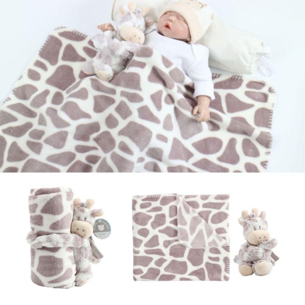 JUIC 2 Cái / bộ Chăn Sang Trọng Cho Bé, Chăn Ngủ Cho Bé Sơ Sinh 75 * 100cm Flannel, Quà Tặng Cho Bé Thú Nhồi Bông Thiết Kế Thỏ Chăn Ngủ Cho Bé