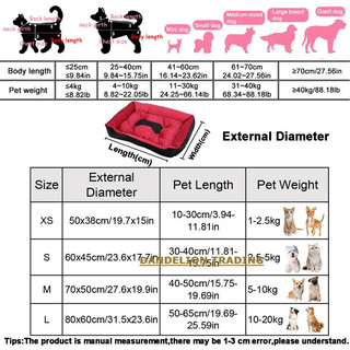 [DANDELION] Giường cho chó lớn cho thú cưng Ngôi nhà ấm áp Tổ vuông màu kẹo cho chó nhỏ vừa lớn Cat Puppy Plus Size Giỏ đựng chó