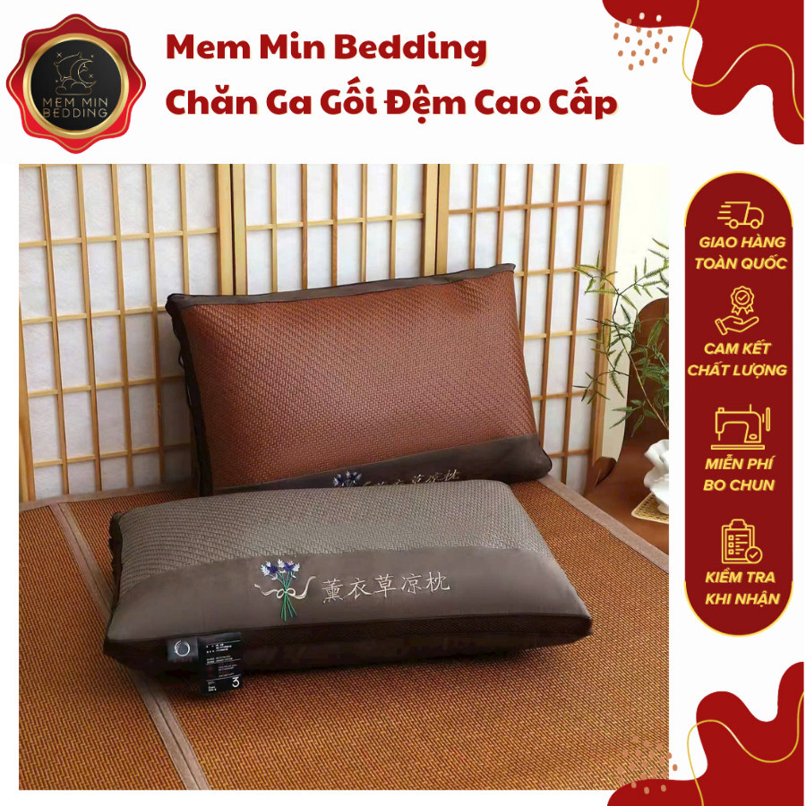 (RG541) Gối Mây Đan Lạnh Được Làm Mây Đan Xen Tạo Ra Các Lỗ Thoáng Khí Giúp Thông Thoáng Hơn - MemMinbedding Luxury