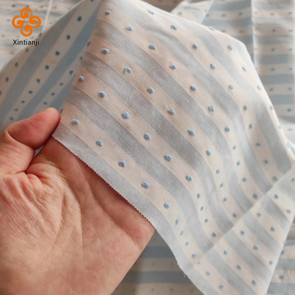 Hàn Quốc Chấm Màu Dệt Vải Cotton Polyester Tự Làm Quần Áo Trẻ Em Quần Áo Nữ May Rèm Túi Tóc Vòng Vải 50 * 145cm TJ22923