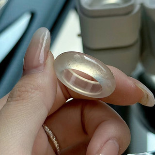 Nhẫn Agate Ngọc Băng Tự Nhiên Nguyên Chất, Unisex, Vòng Tay May Mắn, Nhẫn Cặp Đôi 6.15 GQV3