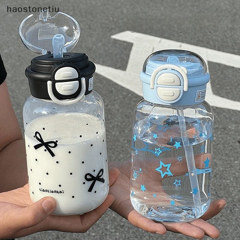 HA Bình Nước Dễ Thương Có Ống Hút Nhựa Di Động Nắp Lên Cốc Nước Trẻ Em Chống Rò Rỉ Bình Nước Dễ Thương Uống n