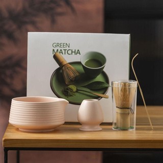 [Còn hàng] NOOKSTORY 4 chiếc Máy đánh trứng Matcha Nhật Bản, Bộ trà Matcha tái sử dụng bằng gốm tre, Dụng cụ làm trà xanh truyền thống