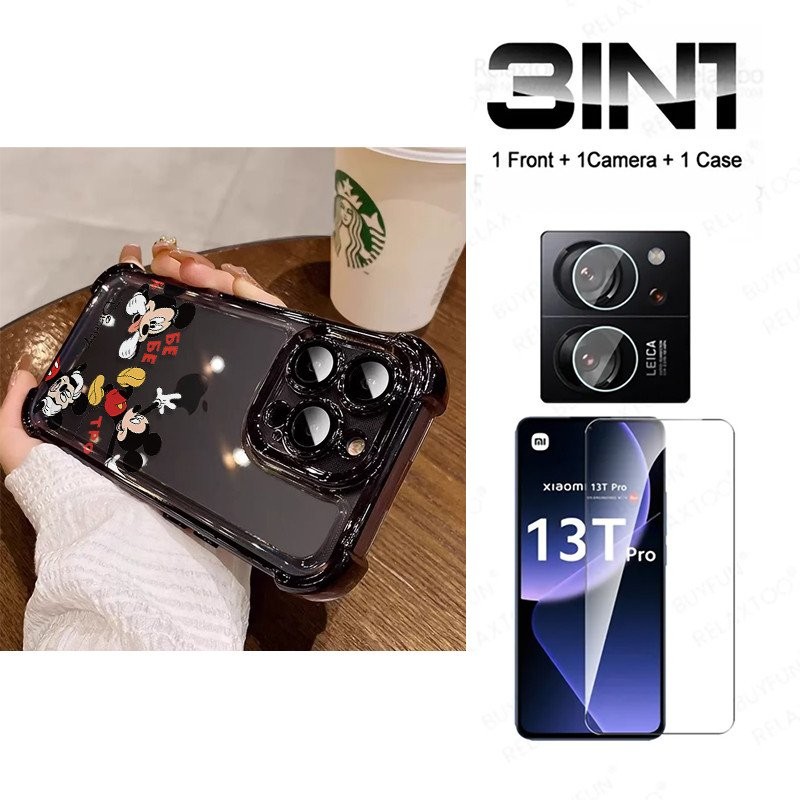 Ốp Lưng Chuột Mickey 3 in1 Cho Honor 400 Lite 400 PRO 100 PRO 200 300 PRO 300U Vỏ Điện Thoại Mềm Chống Rơi Vỏ Bảo Vệ Dễ Thương