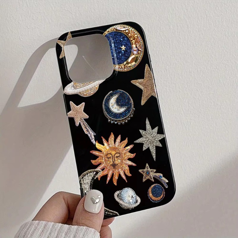 Vỏ Tương Thích Cho iPhone 11 16 15 Pro Max 16e 14 11 12 13 15 Pro XR XS Max X 7 8 Plus SE2022 Sáng Tạo Retro Họa Tiết Ngôi Sao Mặt Trời Mềm TPU Chống Sốc