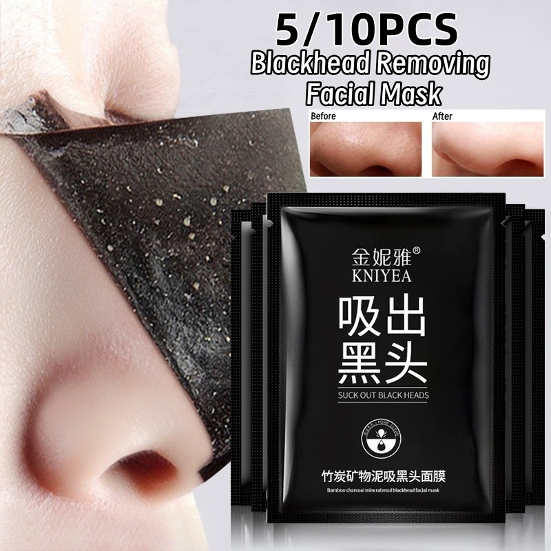 5 / 10 Chiếc Loại Bỏ Mụn Đầu Đen Miếng Dán Mũi Rách T Khu Vực Điều Dưỡng Khoáng Bùn Mũi Mặt nạ Làm Sạch Sâu Dụng Cụ Làm Đẹp
