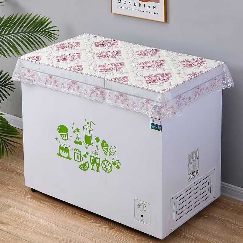 SANCHENGQCBY6827 Vỏ tủ đông lớn Vỏ vải Vỏ sò chống bụi Tủ đông Phong cách mới Hình chữ nhật Hộ gia đình dày chống trượt Khăn