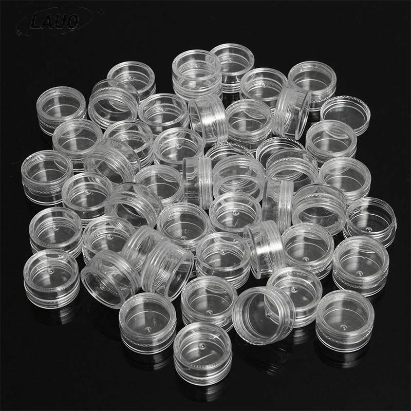 Springevenstar 50pc Lọ kem trong suốt Chai mỹ phẩm Hộp đựng nồi trong suốt cho móng tay Springevenstar