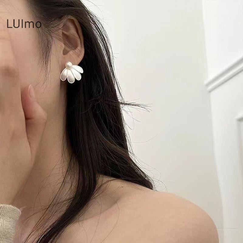 LUImo Một Đôi Cánh Hoa Ngọc Trai Tùy Chỉnh Bông Tai Nữ, Trang Sức Thời Trang Sang Trọng Nhẹ, Phụ Kiện Tối Giản SBS