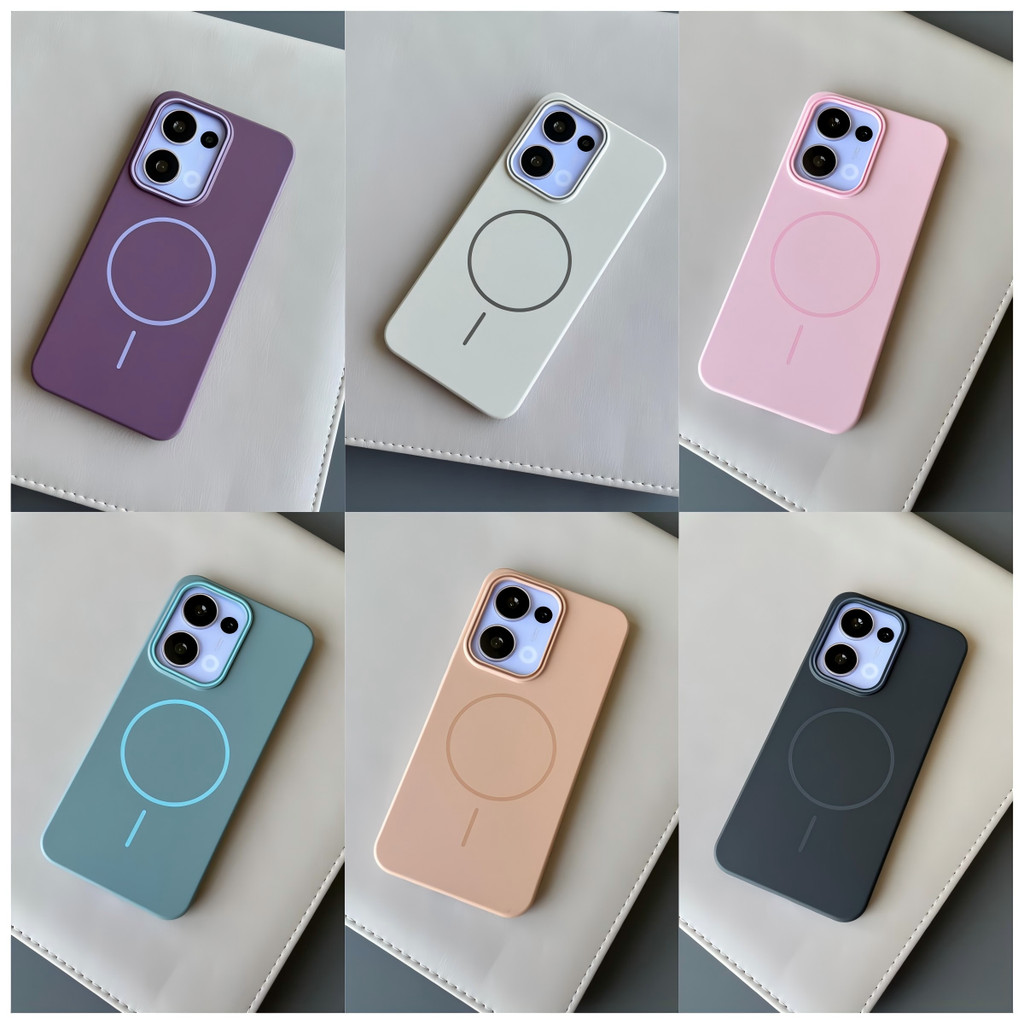 Ốp điện thoại cứng Macaron siêu mỏng bằng nhựa cho Redmi Note 14 13 12 PRO 15 15C 13C 14C K70 4G 5G NOTE14 Vỏ bọc chống sốc cuộn dây từ tính mịn