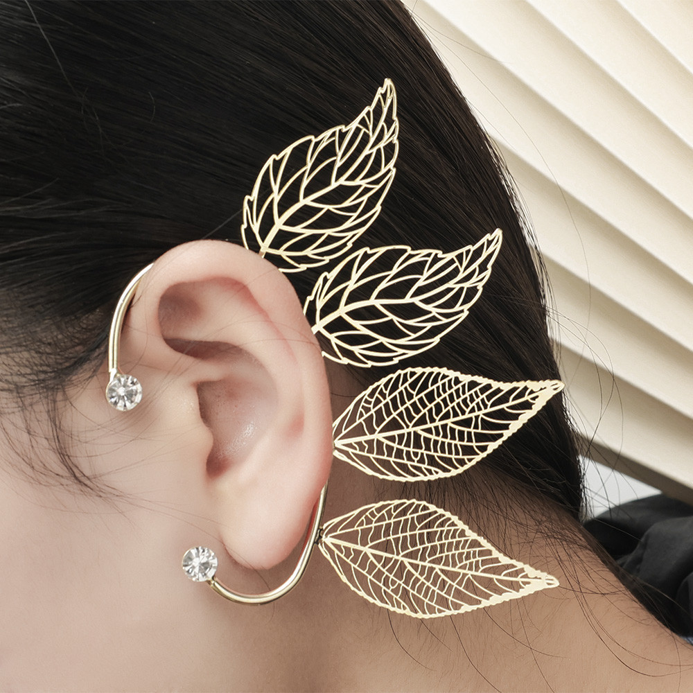 1 / 2 Cái Vòng bít xương tai pha lê phong cách rừng cổ điển không đục lỗ sáng tạo - Kẹp tai nữ thanh lịch đơn giản Vàng / Lá bạc