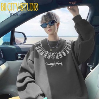 Áo Sweater Chữ Cổ Cổ Tròn Sweater  From Rộng Phong Cách Nam Nữ Phom Rộng Phong Cách -Nam Nữ Top Women Menswear
