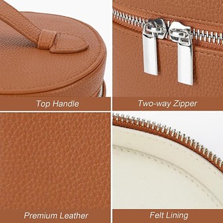 Túi Trang Điểm Du Lịch Du Lịch Túi Trang Điểm Da PU Chống Thấm Nước Tổ Chức Dây Kéo Túi Vanity Tote Cho Trang Sức ewoekvn