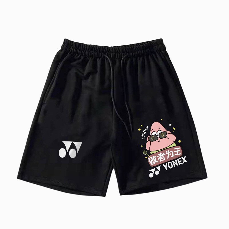 Quần short rộng rãi và thoải mái Yonex mùa hè mới vui nhộn in trang phục cặp đôi quần vợt trẻ em và quần short thể thao tập cầu lông