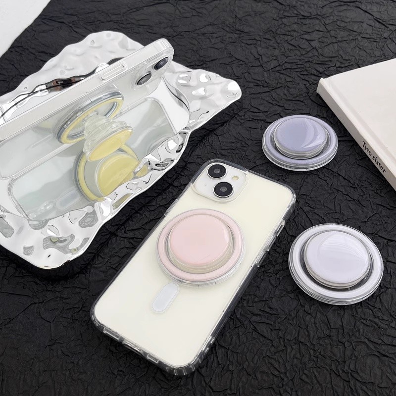 Giá đỡ điện thoại từ tính Socket Magsafe Hàn Quốc cho IPhone 16 Pro Max có thể gập lại Ring Grip Giá đỡ để bàn co giãn