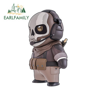 EARLFAMILY Skeleton Hình Dán Xe Hơi Cá Tính Chống Trầy Xước Decal Thích Hợp Cho Xe Máy Ván Trượt Laptop Phía Sau Kính Chắn Gió