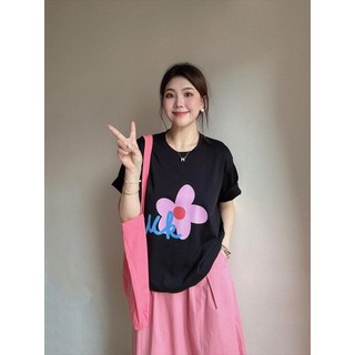 Tay Ngắn Đơn Giản Hoa Lớn Chữ Đen Áo Thun Cotton Nguyên Chất 2025 In Hình Mỏng Hơn Nhìn Rời Hàng Ngày Phù Hợp Với Phong Cách Mới Half Sleeve Design