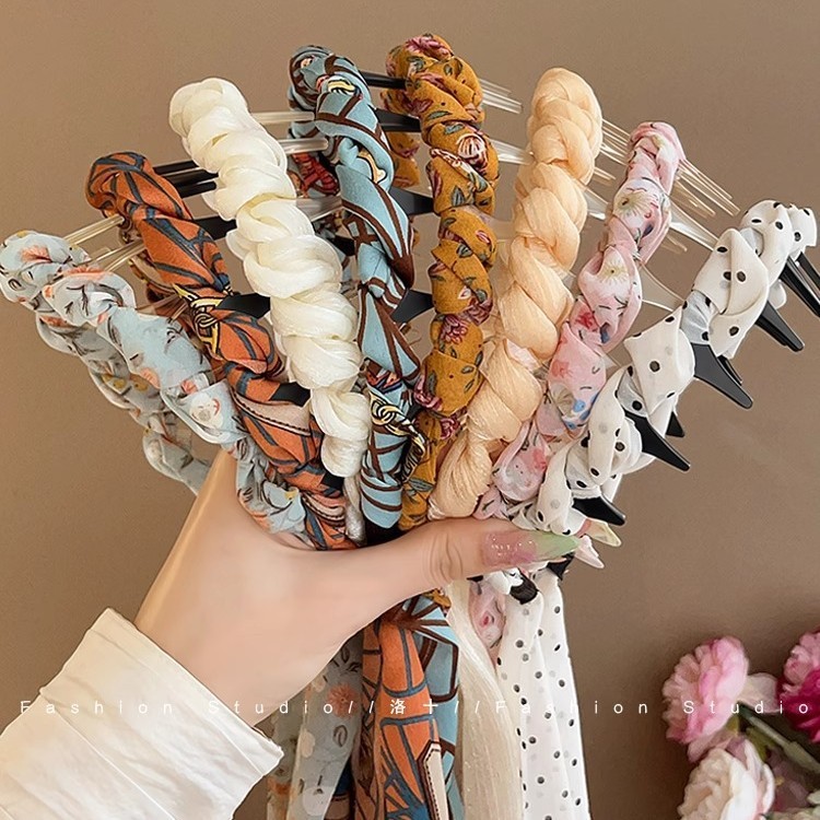 Hoa Đầu Streamer Tóc Bện Tích Hợp Đầu Nữ Phong Cách Mới Phụ Kiện Tóc Nơ Khăn Buộc