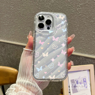 ibumpers Ốp Điện Thoại iPhone Hợp Thời Trang Ins Phong Cách Laser Hoa Bướm Họa Tiết Cho IPhone 16 15 14 12 13 11 Pro Max IP 7 8 Plus X XS XR Mẫu Sóng Ốp Lưng Trong Suốt Dày Dặn TPU Mềm Chống Sốc