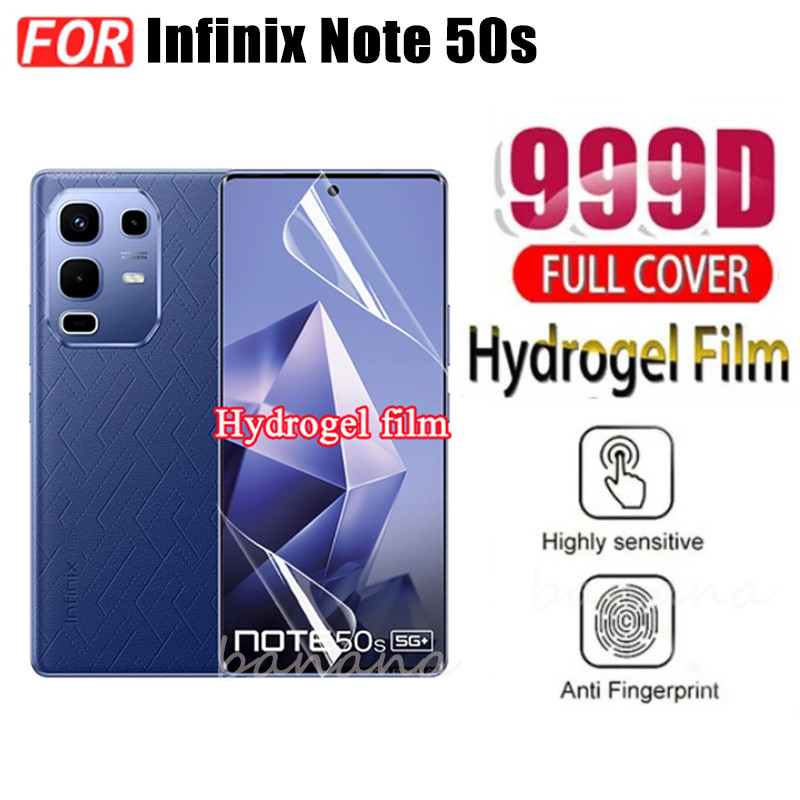 Infinix Note 50s Full Trong Suốt Hydrogel Mềm Bảo Vệ Màn Hình Cho Infinix Note 50 Pro + Note 50X Mặt Trước Flim + Mặt Sau Flim + Ống Kính Máy Ảnh Flim